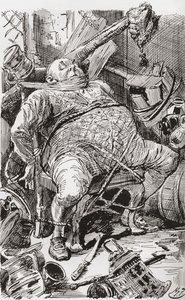Ilustracja do powieści Karola Dickensa Barnaby Rudge autorstwa Harry Furniss