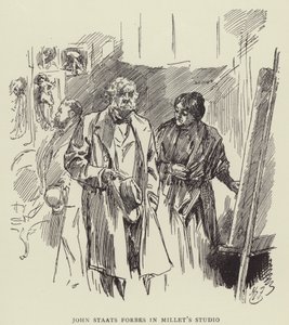 John Staats Forbes w Millets Studio autorstwa Harry Furniss