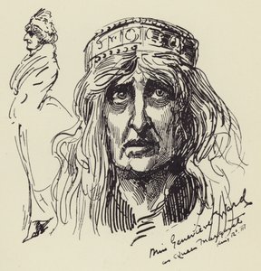 Panna Genevieve Ward jako królowa Małgorzata autorstwa Harry Furniss