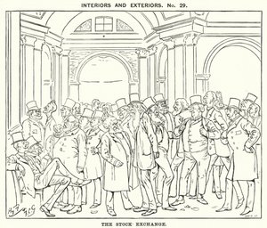 Punch cartoon: The Stock Exchange (grawerunek) autorstwa Harry Furniss