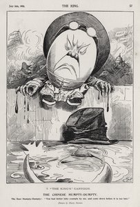 Chiński Humpty Dumpty, karykatura o buncie bokserów i wojnie burskiej (rycina)