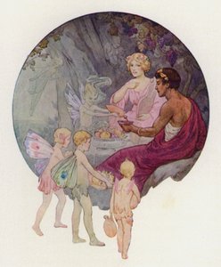 Kalipso w swojej jaskini (kolorowa litografia) autorstwa Harry George Theaker