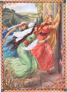 Emer dotarł do drzwi jako pierwszy (z Porcji Mistrzów) (kolorowa litografia) autorstwa Harry George Theaker