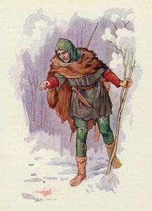 "Ha!" zawołał Herbert Strażnik, "doszło tu do zabójstwa!". (kolorowa litografia) autorstwa Harry George Theaker