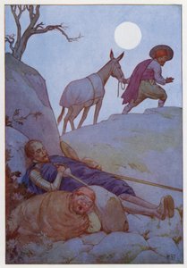 Ilustracja dla Don Kichota (kolorowa litografia) autorstwa Harry George Theaker