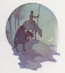 Ilustracja dla Don Kichota (kolorowa litografia) autorstwa Harry George Theaker