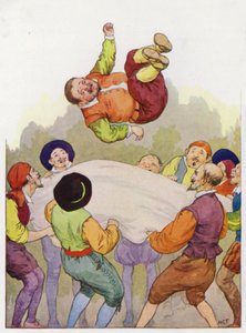 Ilustracja dla Don Kichota (kolorowa litografia) autorstwa Harry George Theaker