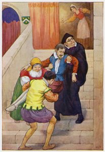 Ilustracja dla Don Kichota (kolorowa litografia) autorstwa Harry George Theaker