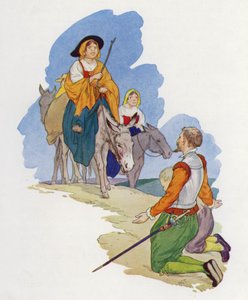 Ilustracja dla Don Kichota (kolorowa litografia) autorstwa Harry George Theaker