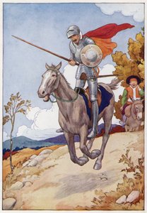 Ilustracja dla Don Kichota (kolorowa litografia) autorstwa Harry George Theaker