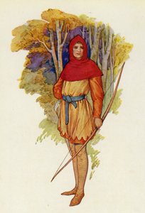 Robin był żądny przygód nawet w młodości (kolorowa litografia) autorstwa Harry George Theaker