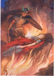 "Sigurd and Brynhild" z "The Sword of the Volsungs" zilustrowane w "Children