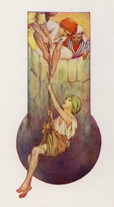 Bracia wyciągnęli Józefa z dołu (kolorowa litografia) autorstwa Harry George Theaker
