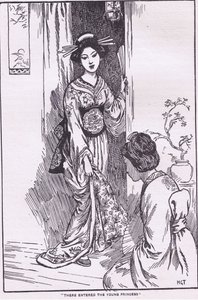 Tam weszła młoda księżniczka (z Księżniczki noszącej miskę) (litografia) autorstwa Harry George Theaker