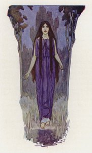 Tam w ciszy lasu stała Medea (kolorowa litografia) autorstwa Harry George Theaker