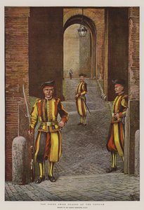 Gwardia Szwajcarska Papieża w Watykanie (chromolitho) autorstwa Harry Hamilton Johnston