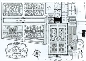 Plan ogrodów w Belton House, Lincolnshire, jak dawniej, c.1900 autorstwa Harry Inigo Triggs