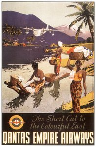 Advertisement Qantas Empire Airways, pocztówka, ok. 1930 r. 1950-1954 (plakat) autorstwa Harry J. Weston