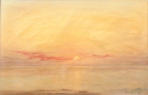 Zachód słońca, Skagen autorstwa Harry Kluge