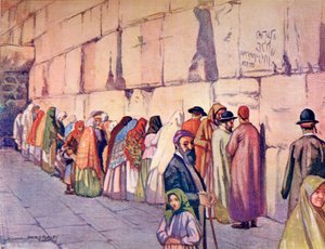 Ściana Płaczu, Jerozolima, Palestyna, ok. 1910 r., z A Book of Modern Palestine Richarda Penlake