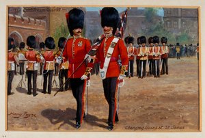 Straż Coldstream Zmiana warty w St James, 1905 circa