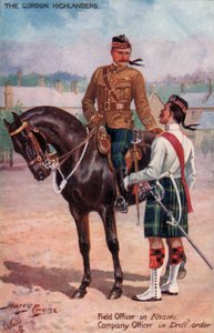 The Gordon Highlanders, oficer polowy w Charkach, oficer kompanii w kolejności musztry (kolor lito)