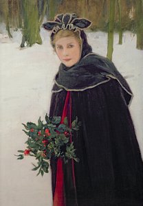 Zima - Portret dziewczynki w zimowym krajobrazie