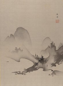 Jezioro i góry, ca. 1885-89. autorstwa Hashimoto Gaho