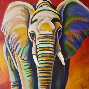 esmalte elefante colorido autorstwa HaskellArt