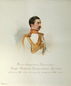 Portret hrabiego Heinricha Cyprianovicha von Kreutz z albumu cesarskiej gwardii konnej, 1846-1849