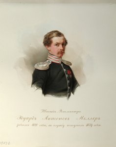 Portret Eduarda Antonovicha Mollera 1820-1879 Z albumu cesarskiej gwardii konnej, 1846-1849