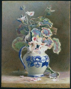 Pelargonie w chińskim dzbanku, 1875 (wc, gwasz na papierze) autorstwa Hector Caffieri