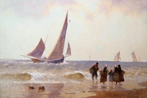 Off to the Fishing Grounds (akwarela na papierze) autorstwa Hector Caffieri
