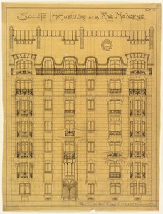 Projekt Fasady Societé Immobilière de la Rue Modern, nr 6 autorstwa Hector Guimard