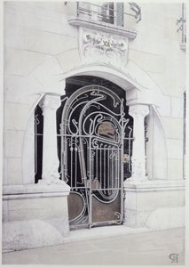 Wejście do ilustracji „Castel-Beranger” z książki Hectora Guimarda (1867-1942) autorstwa Hector Guimard