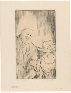 Owca i świnia (oryginalny tytuł na obiekcie) Mężczyzna i kobieta (tytuł serii) autorstwa Hein von Essen (signed by artist)