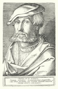 Autoportret Heinricha Aldegrevera, niemieckiego malarza i rytownika (grafika) autorstwa Heinrich (after) Aldegrever