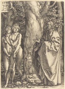 Adam i Ewa ukrywają się, 1540. autorstwa Heinrich Aldegrever