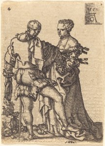 Tańcząca para, 1551. autorstwa Heinrich Aldegrever