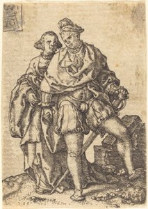 Tańcząca para, 1551. autorstwa Heinrich Aldegrever