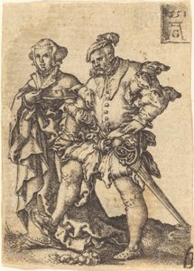 Tańcząca para, 1551. autorstwa Heinrich Aldegrever