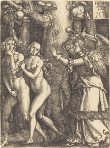 Wypędzenie z raju autorstwa Heinrich Aldegrever