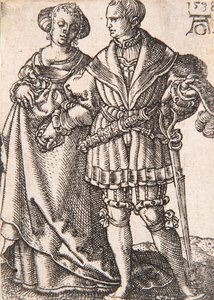Z cyklu Małe tancerki weselne, 1538. autorstwa Heinrich Aldegrever