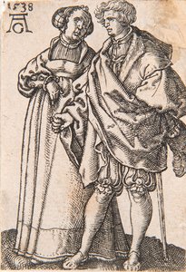 Z cyklu Małe tancerki weselne, 1538. autorstwa Heinrich Aldegrever