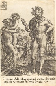 Herkules i Anteusz autorstwa Heinrich Aldegrever
