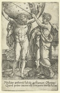 Herkules i Atlas Prace Herkulesa (tytuł serii) autorstwa Heinrich Aldegrever