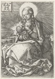Madonna z dzieckiem przy piersi autorstwa Heinrich Aldegrever