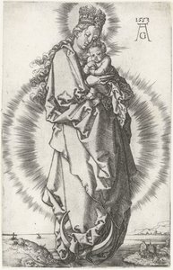 Madonna z Dzieciątkiem na półksiężycu autorstwa Heinrich Aldegrever