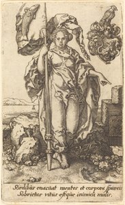 Wstrzemięźliwość, 1552. autorstwa Heinrich Aldegrever