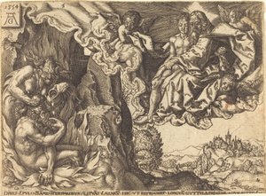 Bogacz w piekle. autorstwa Heinrich Aldegrever